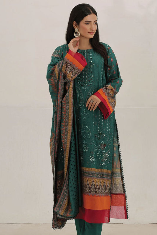 Embroidered Karandi 3pc